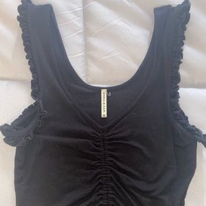 Emma & Sam Ruffle Sleeve Crop Top